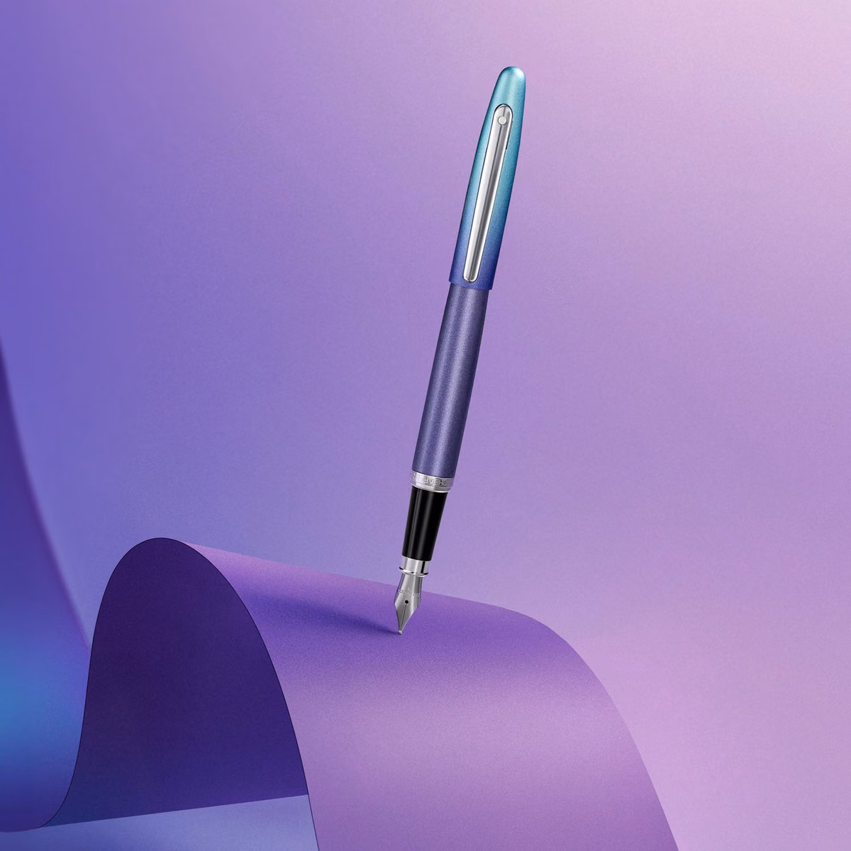 Custom Sheaffer VFM VFM Expressions Blue Purple Pearlised Gradient Chrome-Plated Trims Fountain Pen