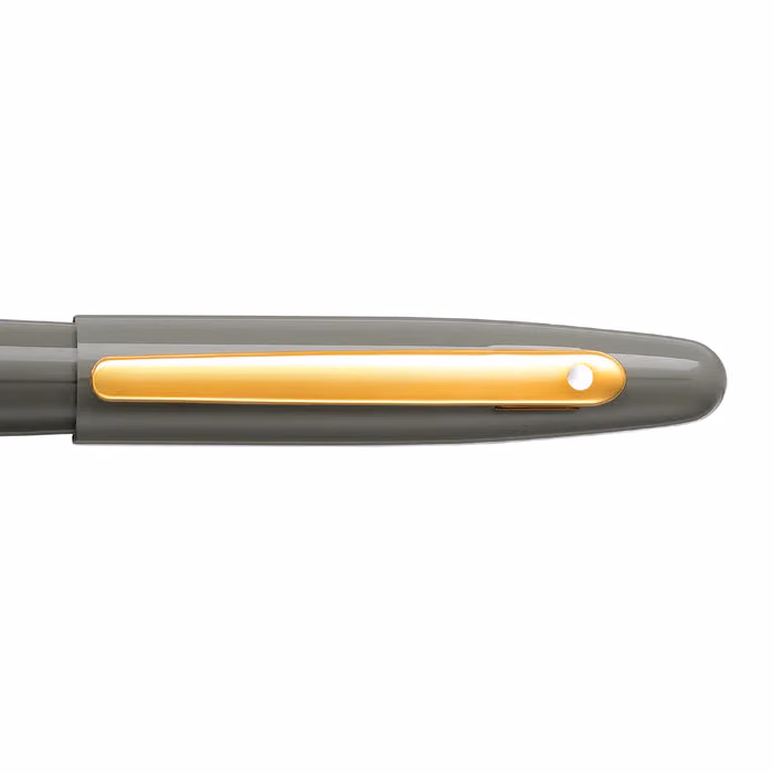 Custom Sheaffer VFM 9427 Glossy Light Gray Fountain Pen With PVD Gold-Tone Trim - Medium