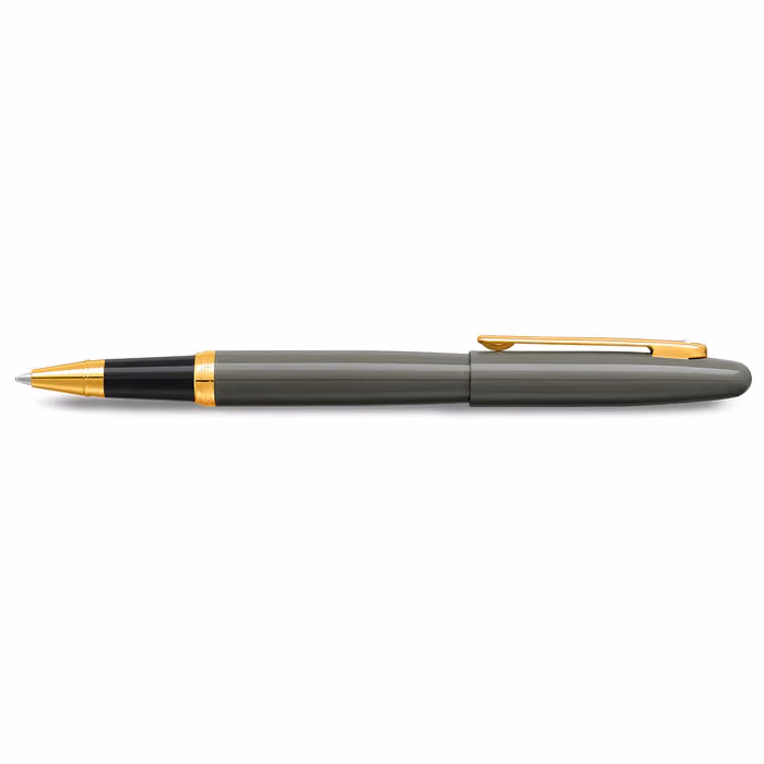 Custom Sheaffer VFM 9427 Glossy Light Gray Rollerball Pen With PVD Gold-Tone Trim