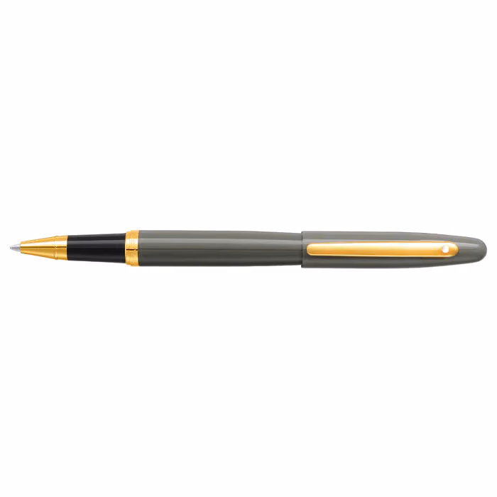 Custom Sheaffer VFM 9427 Glossy Light Gray Rollerball Pen With PVD Gold-Tone Trim