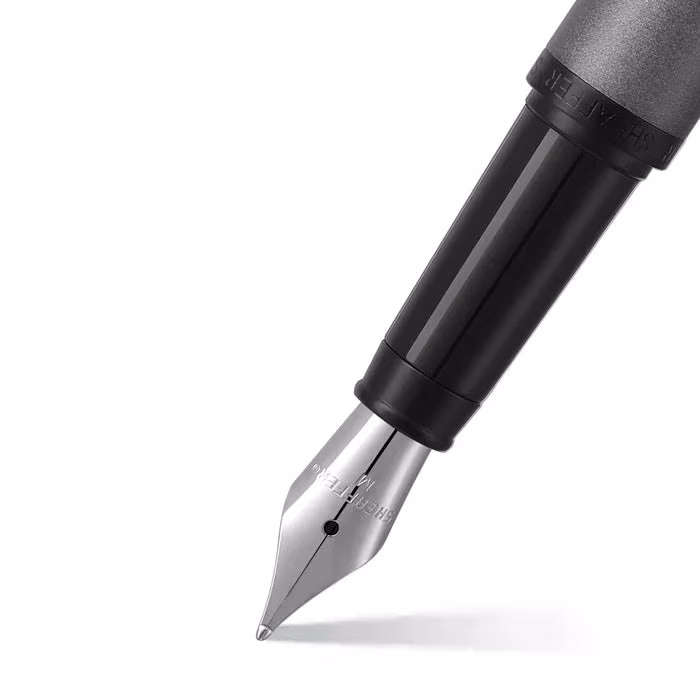 Custom Sheaffer VFM 9424 Matte Gray Fountain Pen With Matte Black Trim - Medium