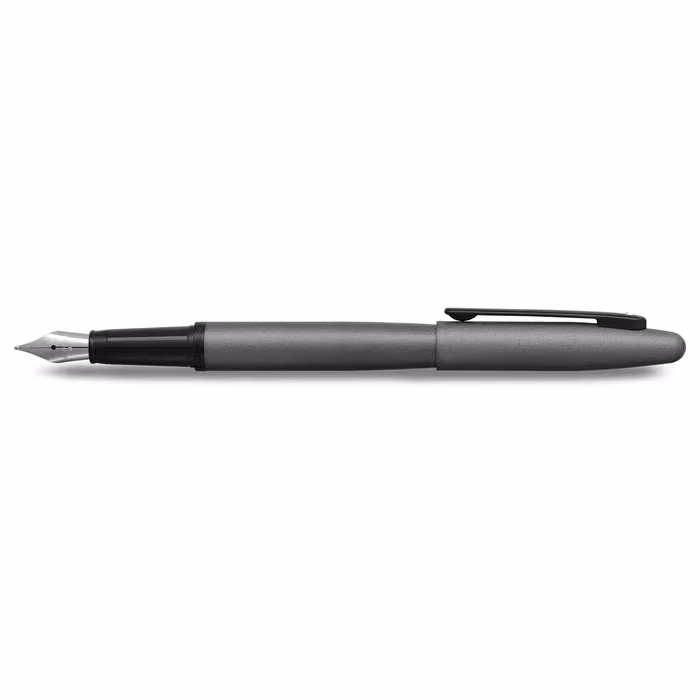 Custom Sheaffer VFM 9424 Matte Gray Fountain Pen With Matte Black Trim - Medium