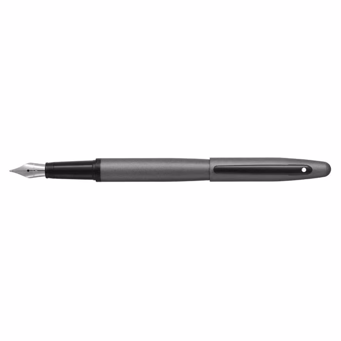 Custom Sheaffer VFM 9424 Matte Gray Fountain Pen With Matte Black Trim - Medium