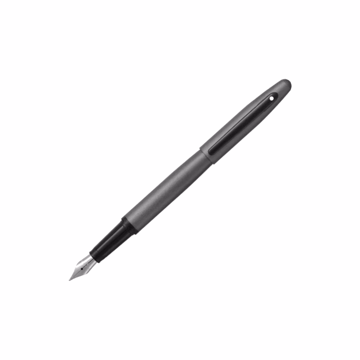 Custom Sheaffer VFM 9424 Matte Gray Fountain Pen With Matte Black Trim - Medium