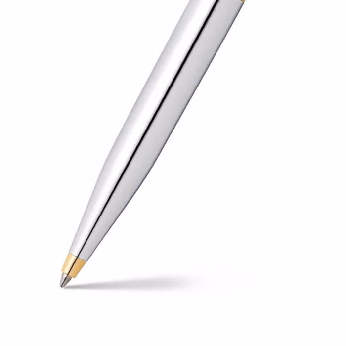 Custom Sheaffer VFM Polished Chrome with Gold Trims Ballpoint Pen