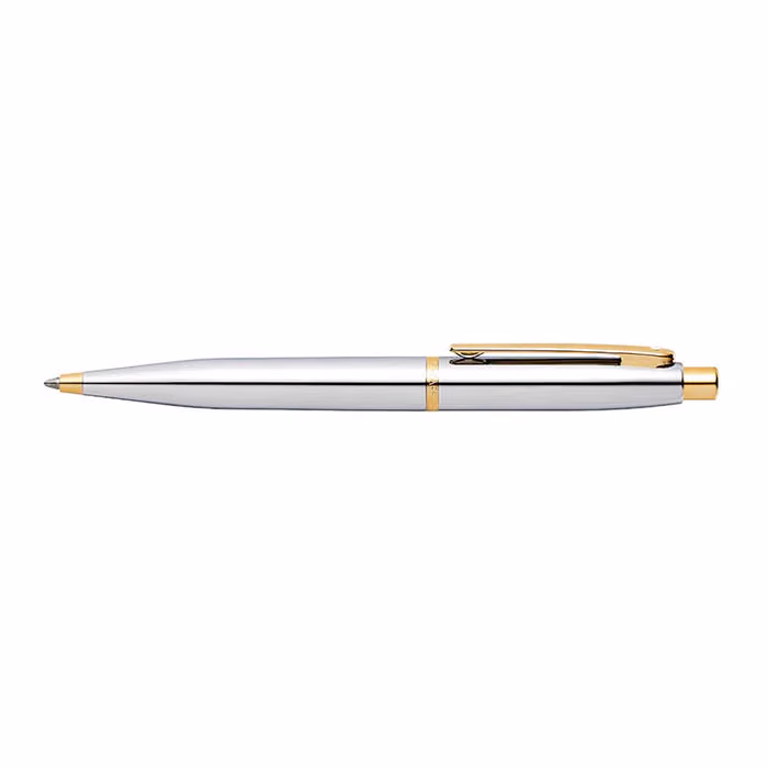 Custom Sheaffer VFM Polished Chrome with Gold Trims Ballpoint Pen