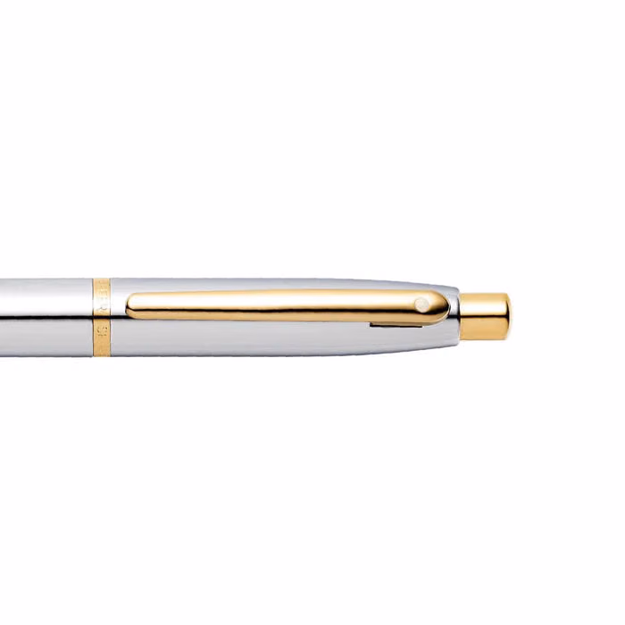 Custom Sheaffer VFM Polished Chrome with Gold Trims Ballpoint Pen
