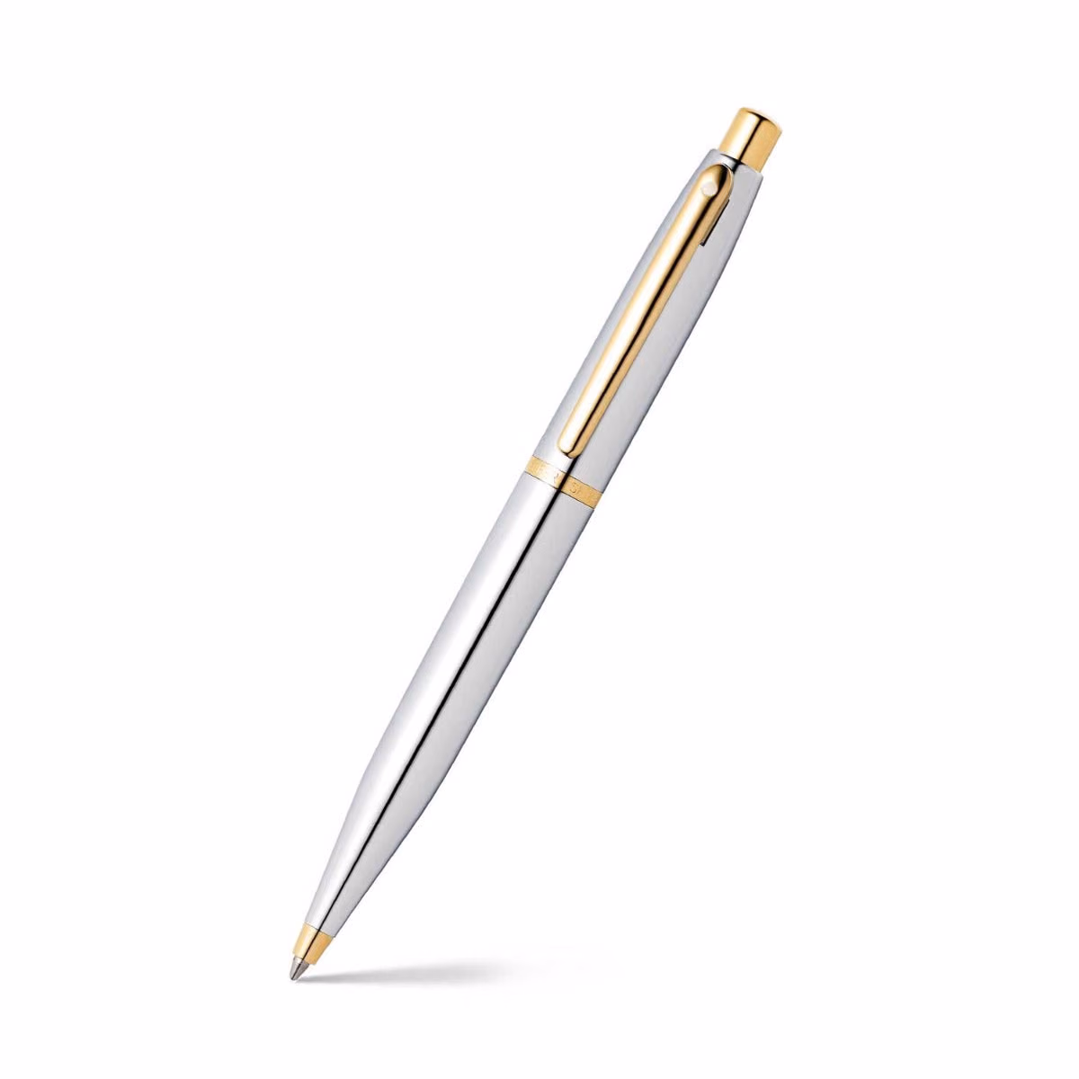 Custom Sheaffer VFM Polished Chrome with Gold Trims Ballpoint Pen