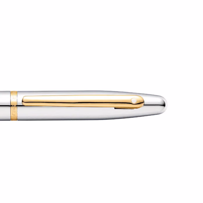 Custom Sheaffer VFM Polished Chrome with Gold Trims Fountain Pen - Medium