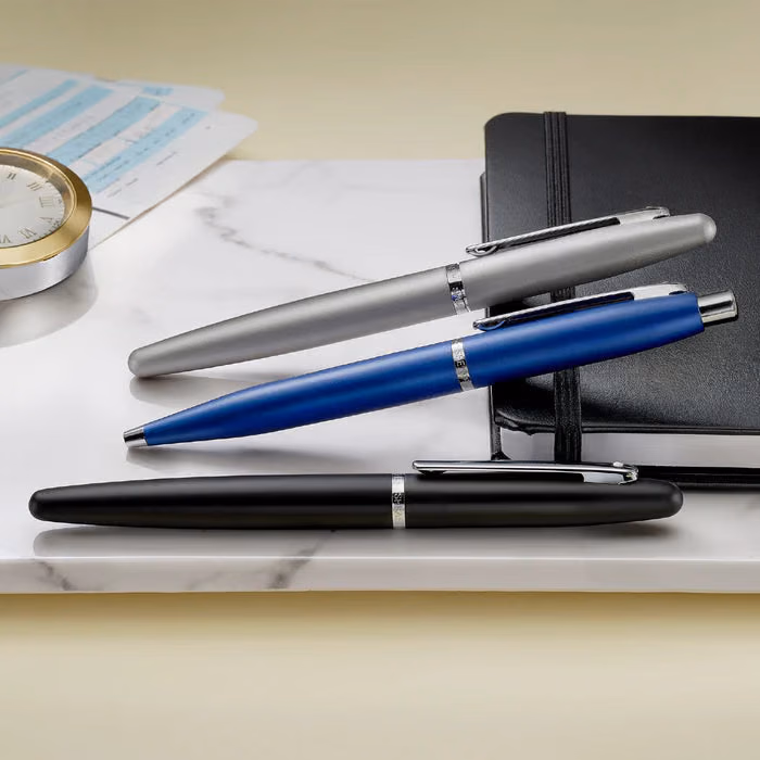 Custom Sheaffer VFM Strobe Silver Ballpoint Pen