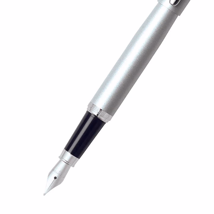 Custom Sheaffer VFM Strobe Silver Fountain Pen
