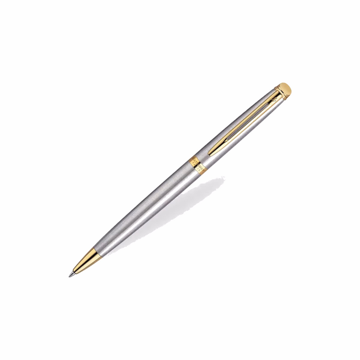 Custom Waterman Hemisphere Ballpoint Stainless Steel Gold Trim
