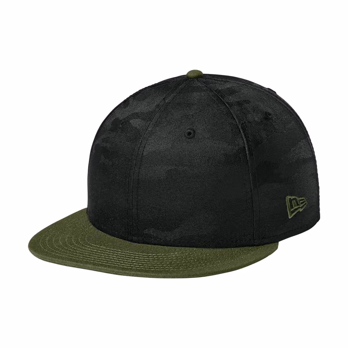 Custom Flag Army/ Black Camo - New Era Camo Flat Bill Snapback Cap