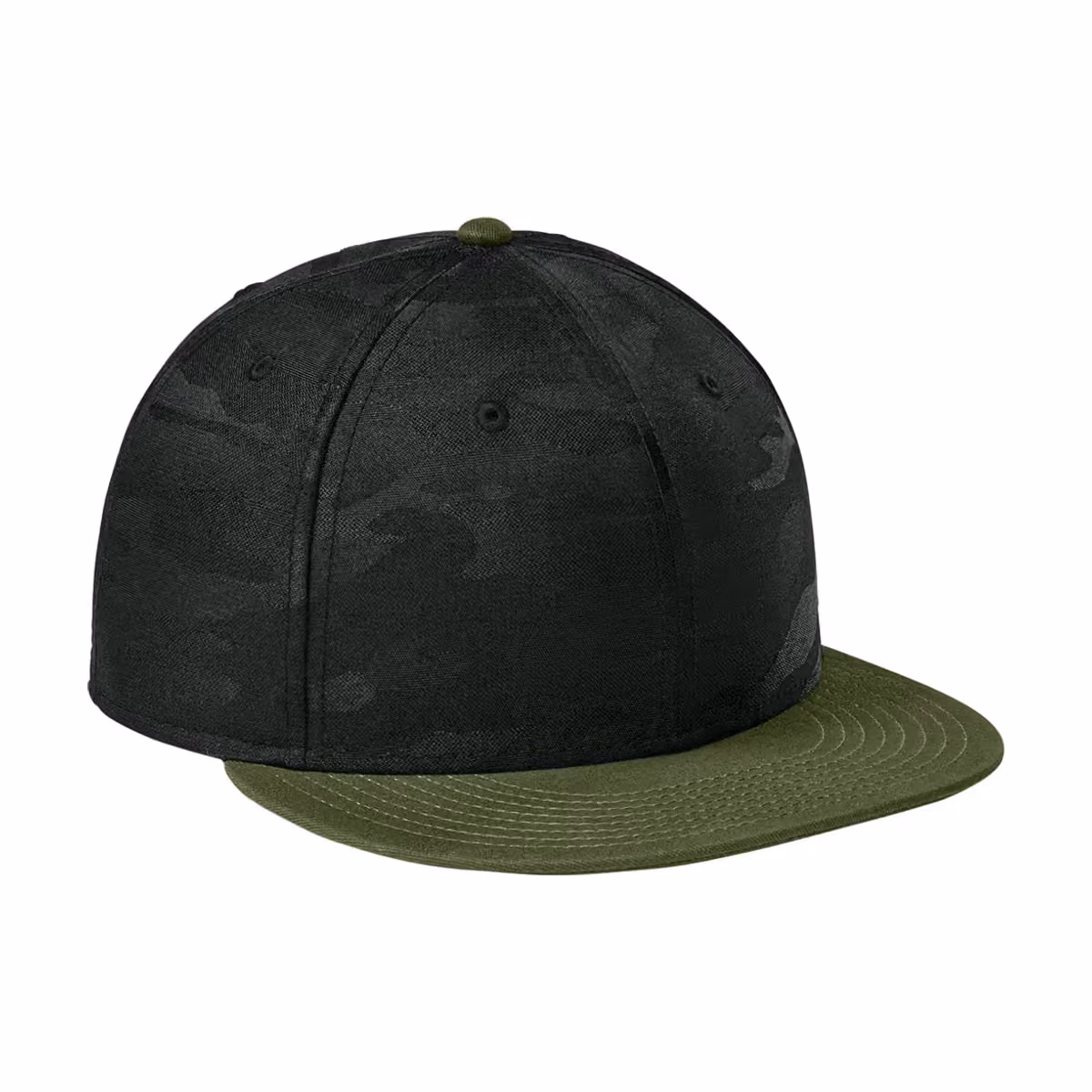 Custom Flag Black/ Black Camo - New Era Camo Flat Bill Snapback Cap