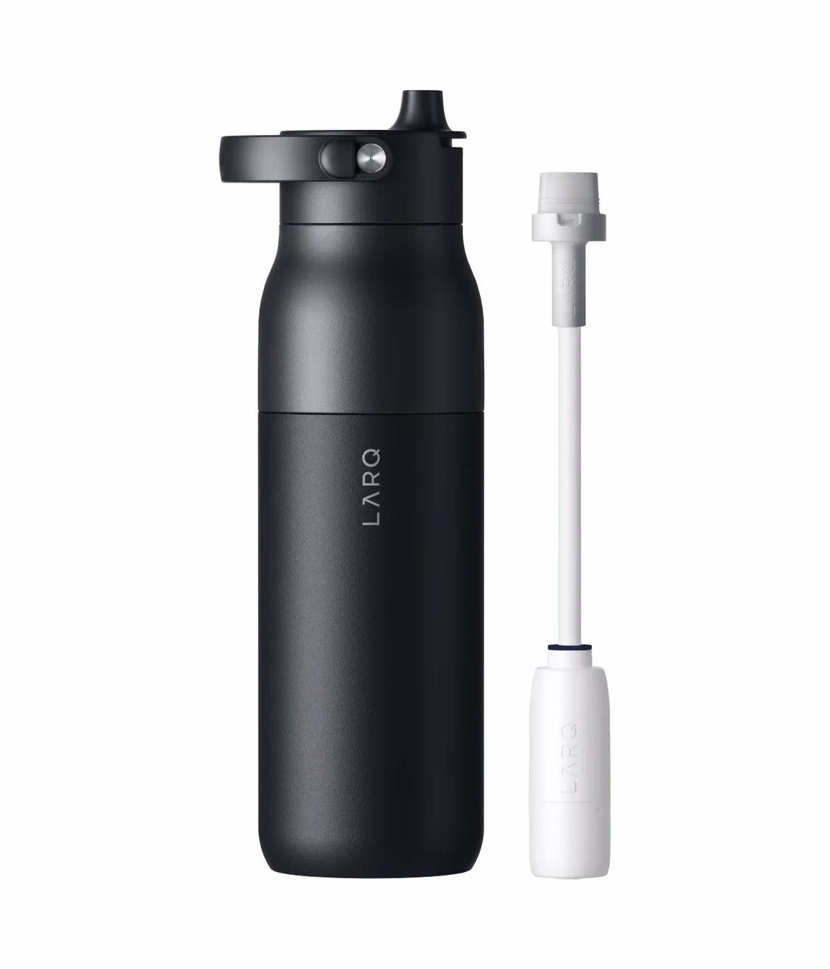 Custom LARQ Bottle Filtered Swig Top, Obsidian Black, back view