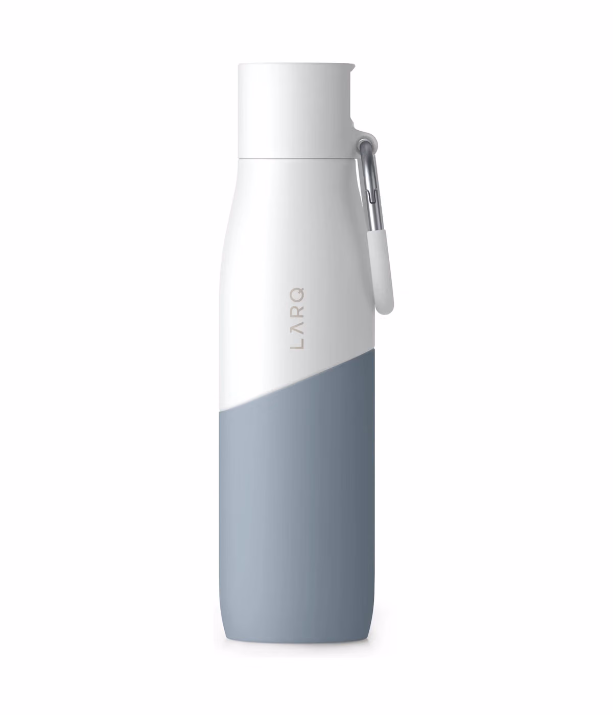 Custom LARQ Bottle Movement Filtered Flip Top, White / Pebble, front view