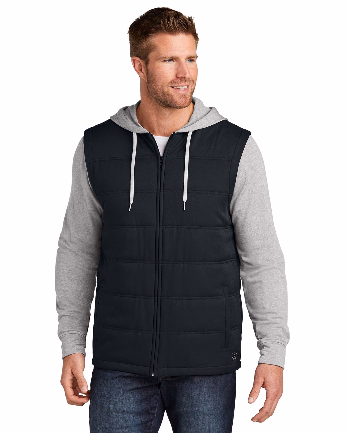Custom TravisMathew Tides Up Hooded Jacket, Black/ Grey Heather