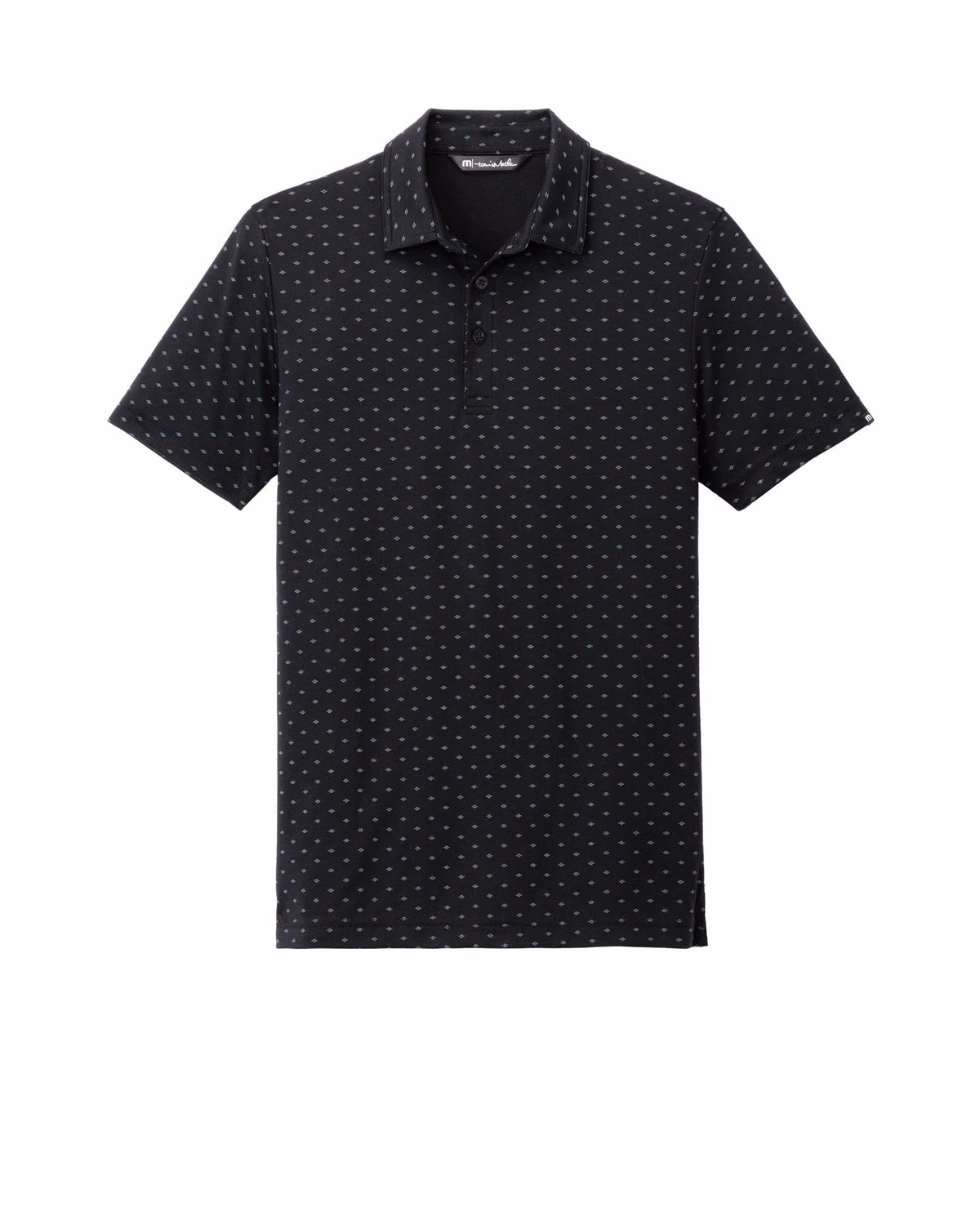 Custom TravisMathew Oceanside Geo Polo, Black/ Aegean Blue