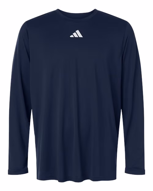 Custom Team Navy Blue/ White - Adidas Men's Pregame Long Sleeve T-Shirt