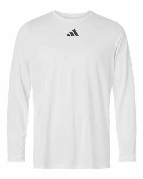 Custom White/ Team Grey Four - Adidas Men's Pregame Long Sleeve T-Shirt