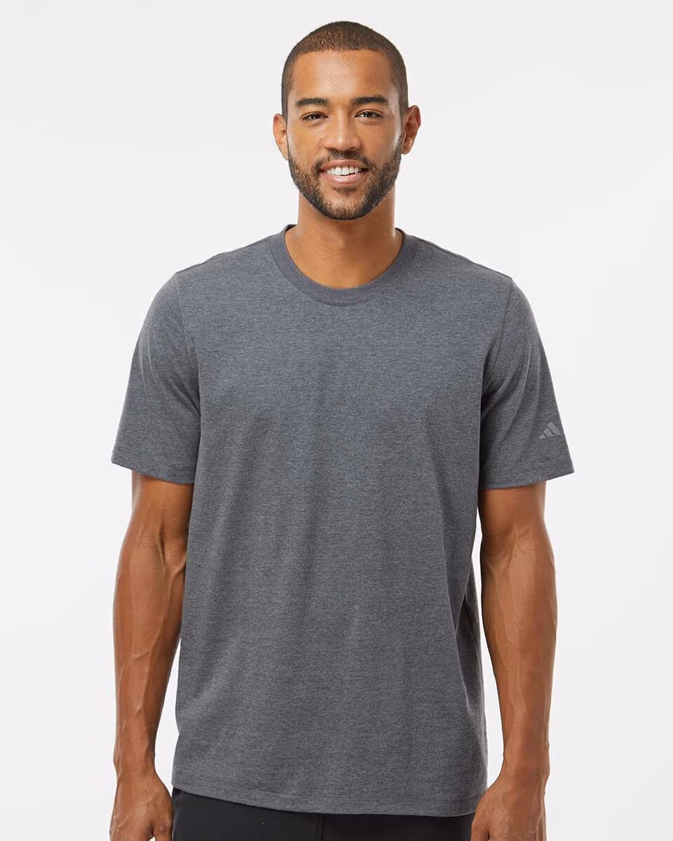 Custom Adidas Men's Blended T-Shirt A556 - Dark Grey Heather