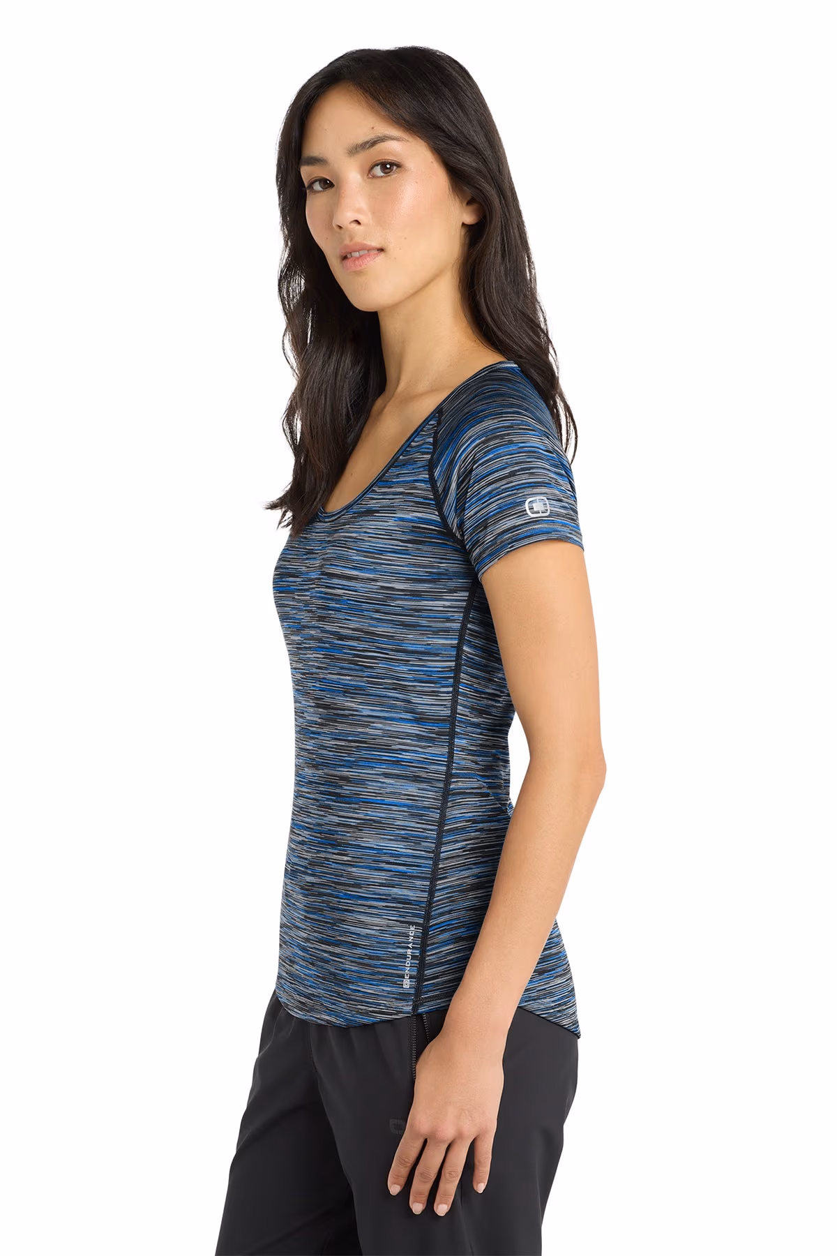Custom Electric Blue Space Dye - OGIO Women's Verge Scoop Neck