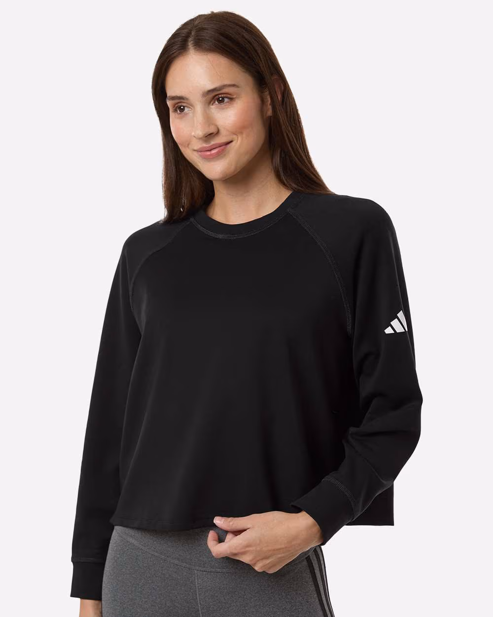 Custom Adidas Women's Beyond Side-Snap Crewneck Sweatshirt