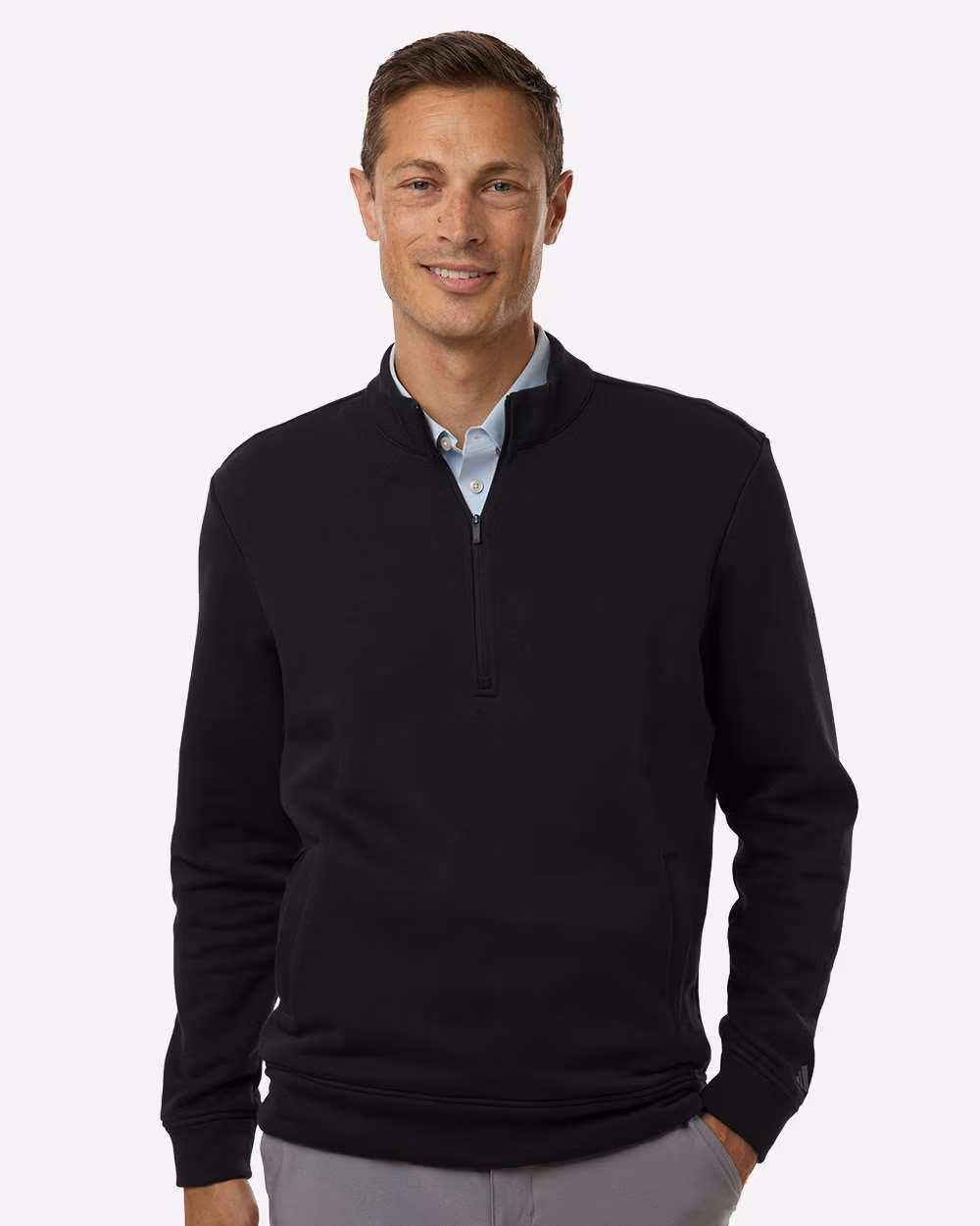 Custom Adidas Men's Elevated Fleece Quarter-Zip Pullover