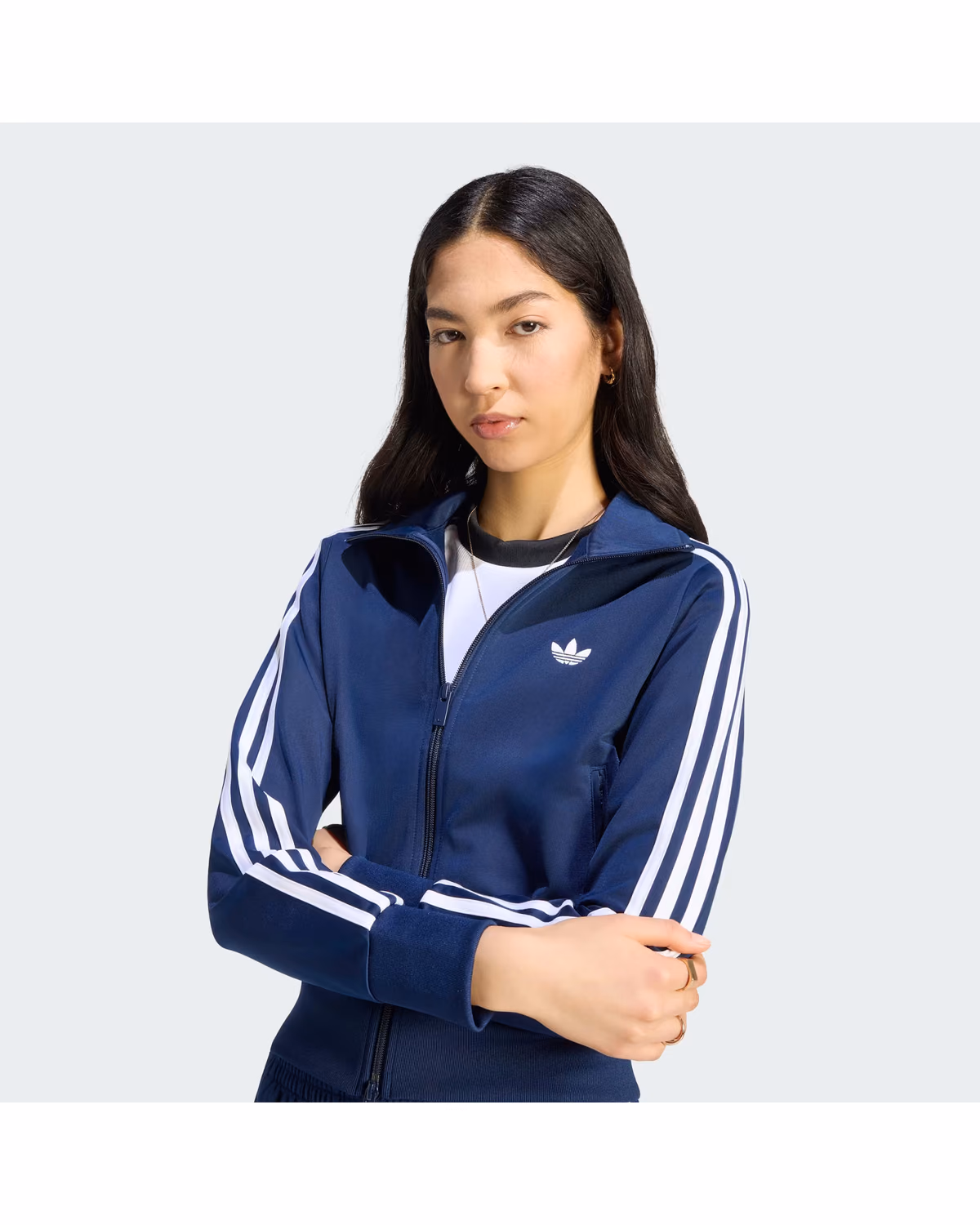 Custom Adidas Women's Firebird Classic Track Jacket - Night Indigo / White
