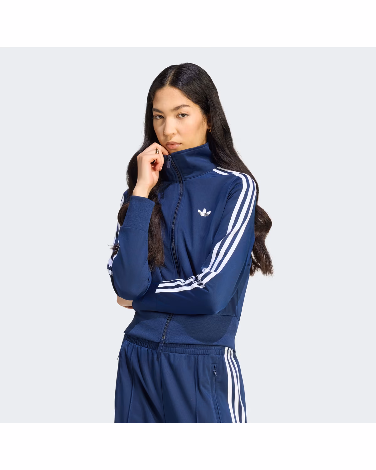 Custom Adidas Women's Firebird Classic Track Jacket - Night Indigo / White - View 1