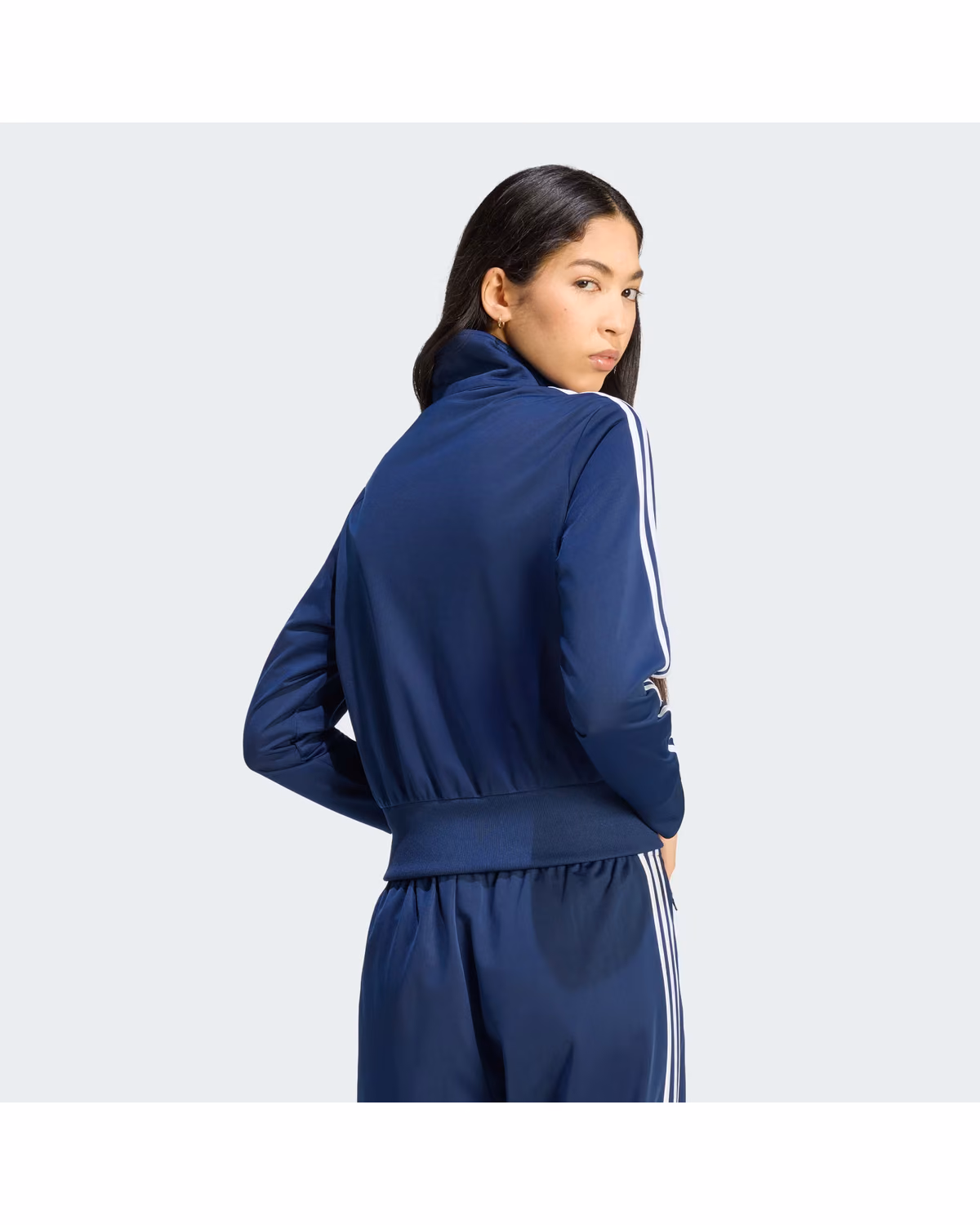 Custom Adidas Women's Firebird Classic Track Jacket - Night Indigo / White - View 2