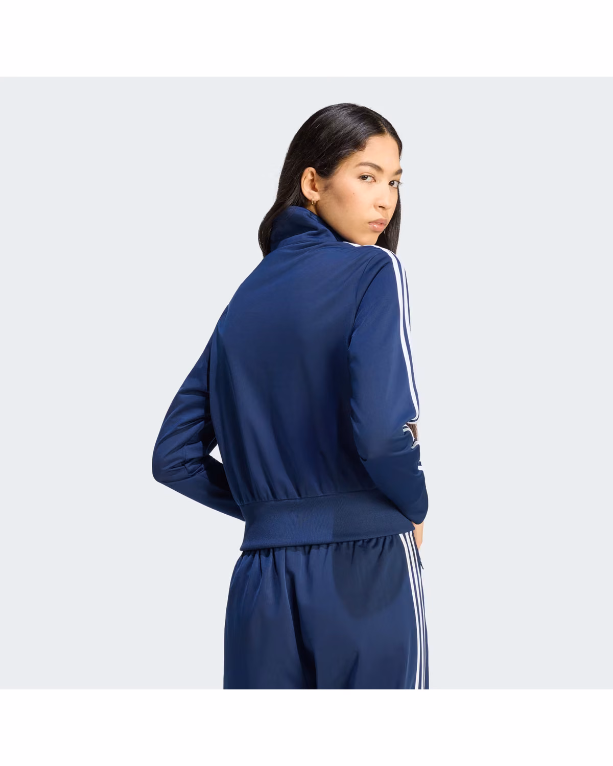 Custom Adidas Women's Firebird Classic Track Jacket - Night Indigo / White - View 2