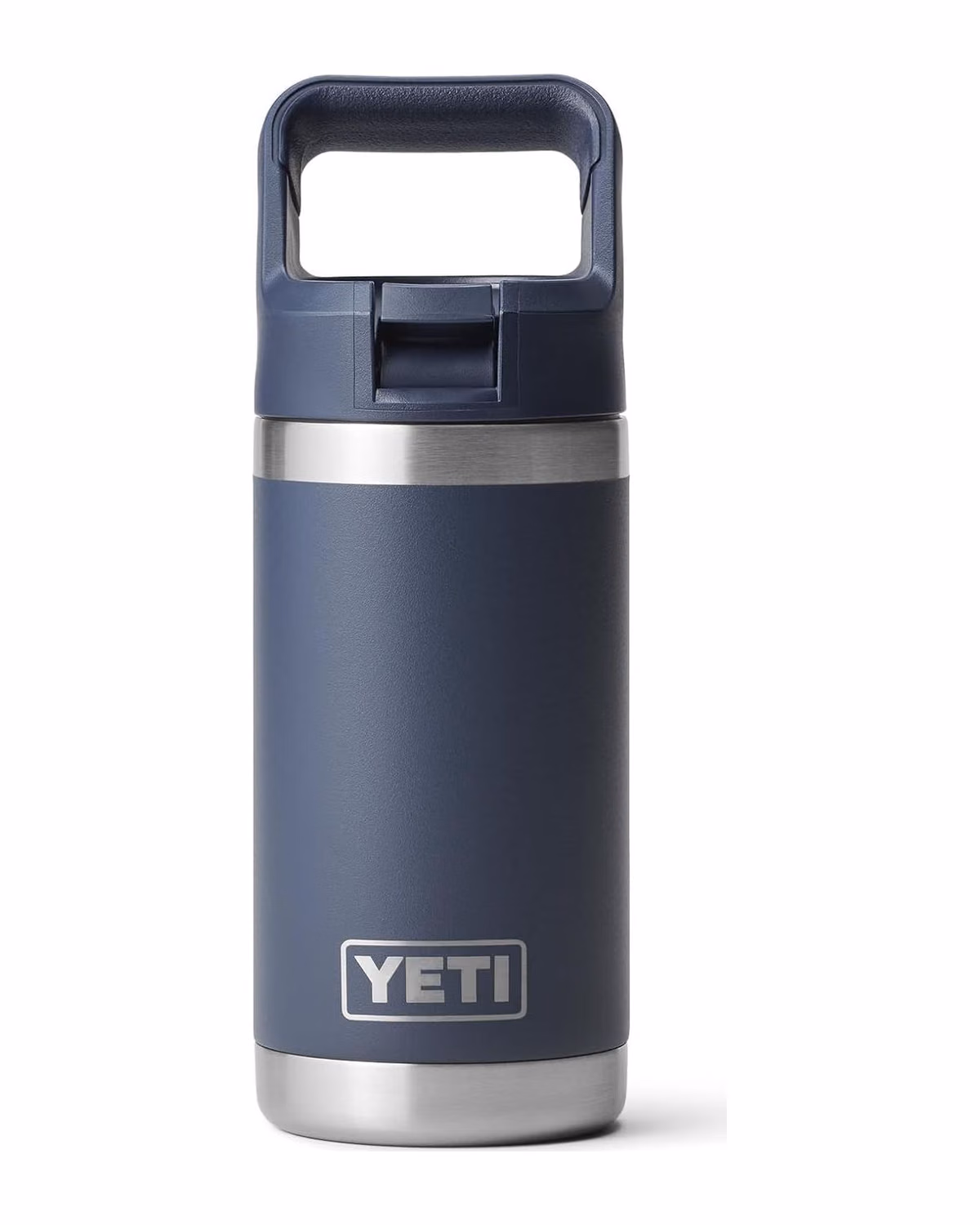 Custom YETI Rambler Jr. 12oz Kids Bottle with Straw Cap, Laser Engraved — Navy front