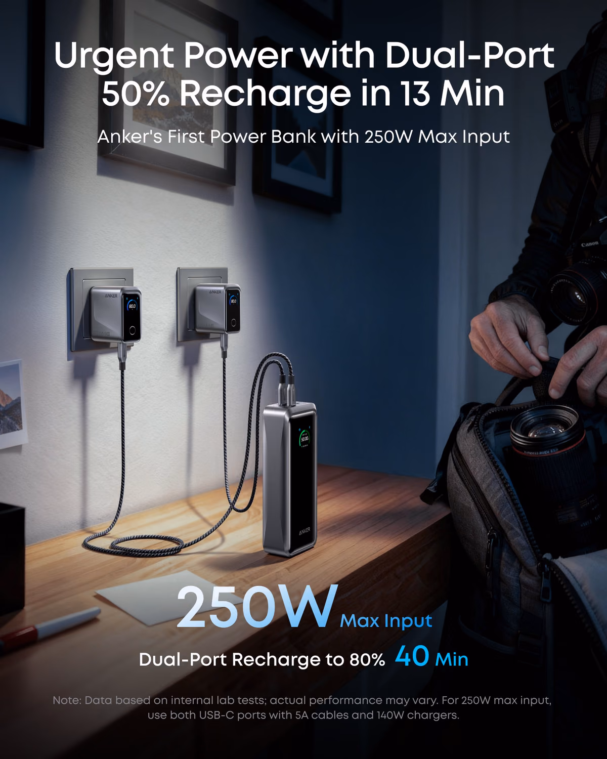Custom Anker Prime Power Bank (26K, 300W) custom logo decoration