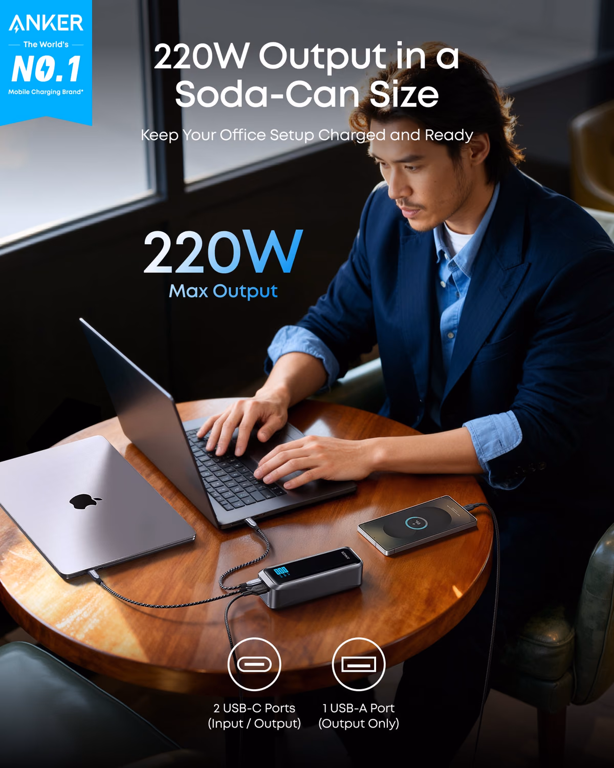 Custom Anker Prime Power Bank (20K, 220W) custom logo decoration