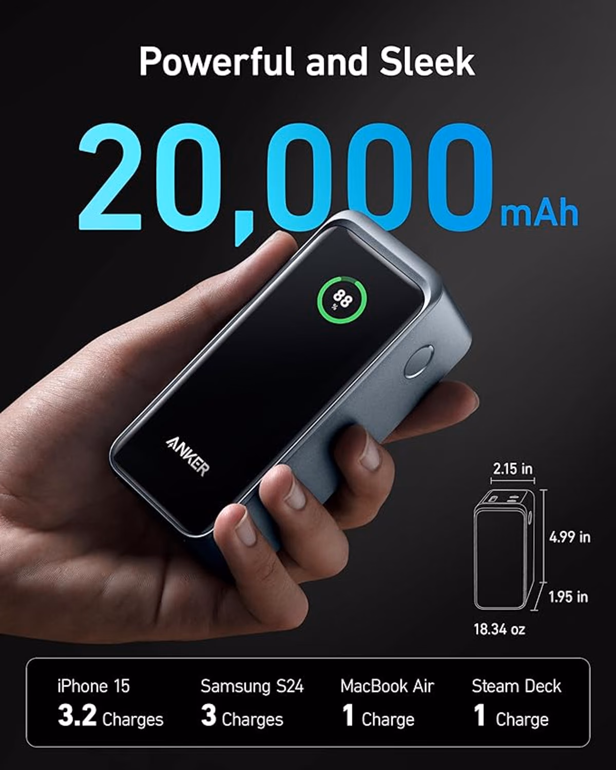 Custom Anker Prime Power Bank (20K, 200W) custom logo decoration