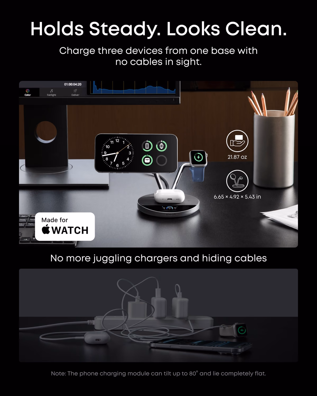 Custom Anker Prime Wireless Charging Station (3-in-1, MagGo, AirCool, Dock Stand) custom logo decoration