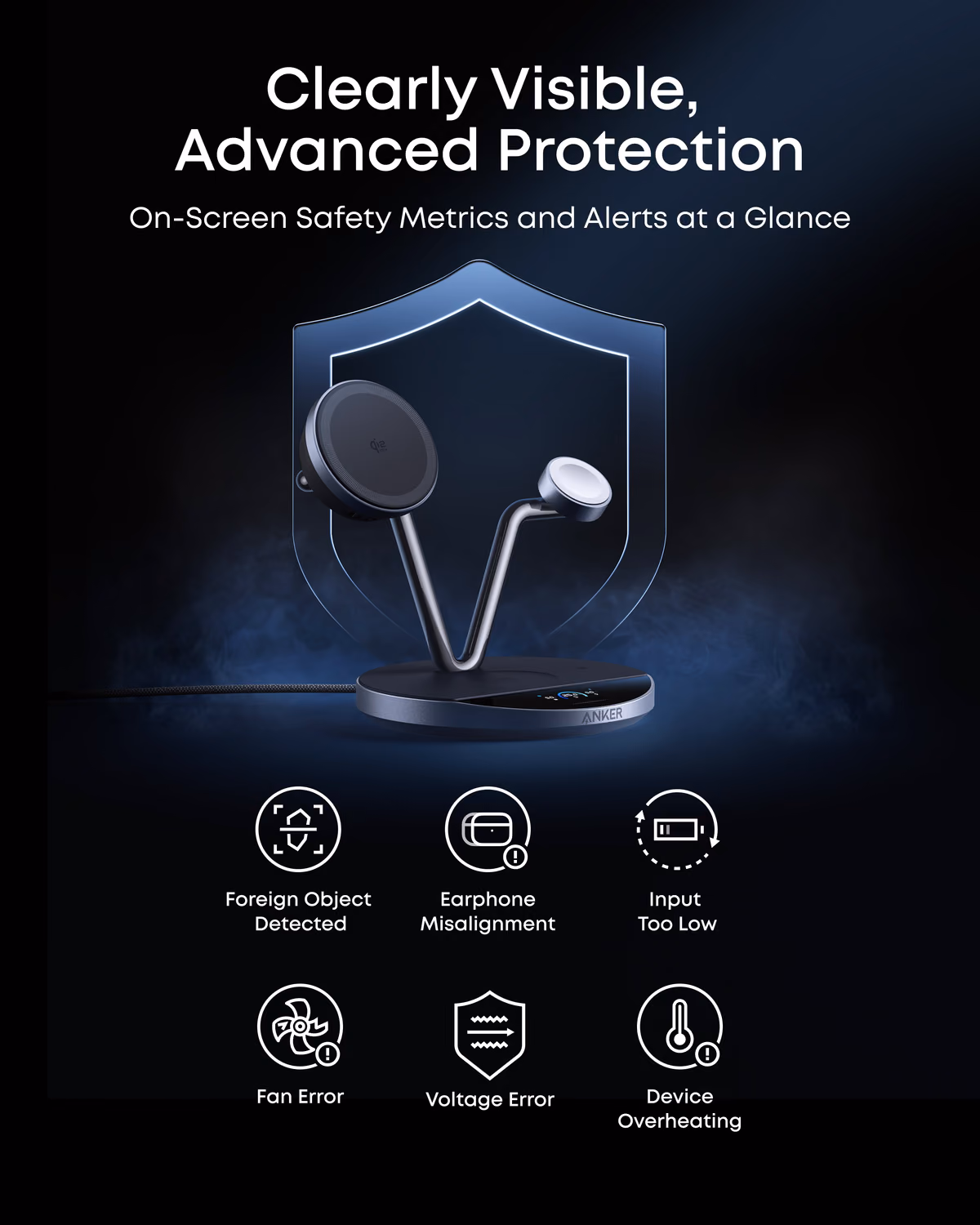 Custom Anker Prime Wireless Charging Station (3-in-1, MagGo, AirCool, Dock Stand) custom logo decoration