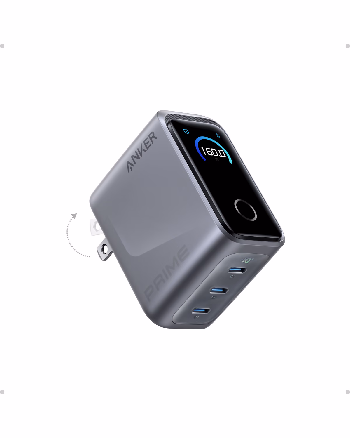 Custom Anker Prime Charger (160W, 3 Ports, Smart Display)