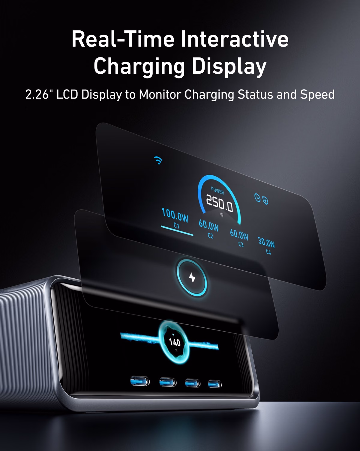 Custom Anker Prime Charger (250W, 6 Ports, GaNPrime) custom logo decoration