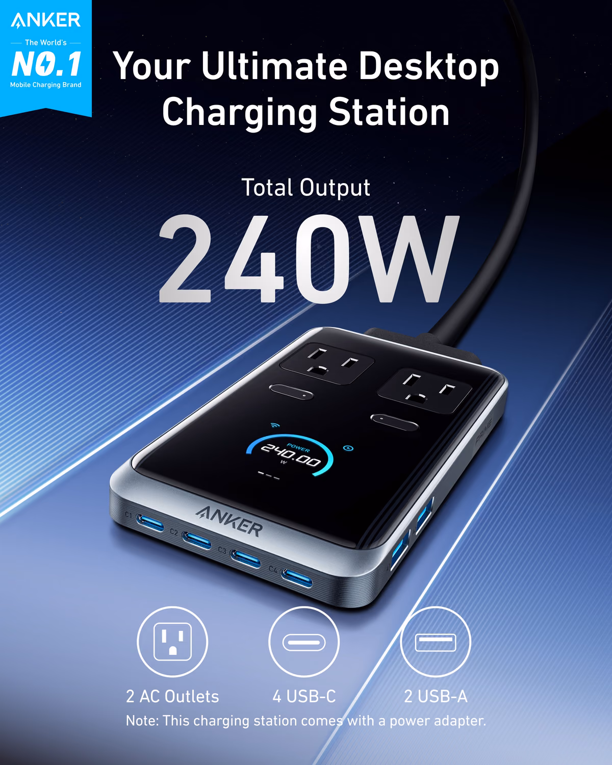 Custom Anker Prime Charging Station (8-in-1, 240W) custom logo decoration