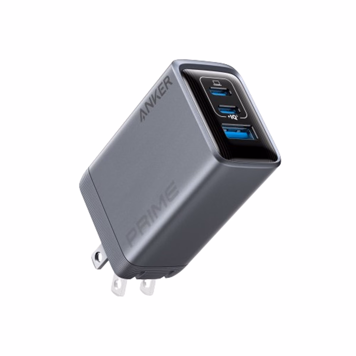 Custom Anker Prime Charger (100W, 3 Ports, GaN) flat product photo for logo mockup