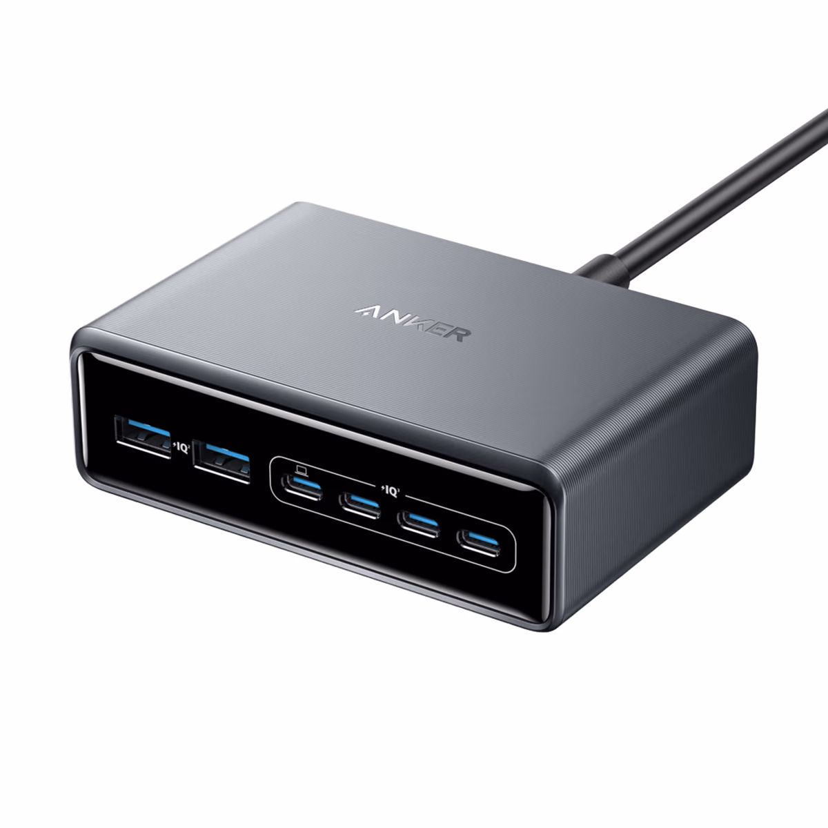 Custom Anker Prime Charger (200W, 6 Ports, GaN) flat product photo for logo mockup