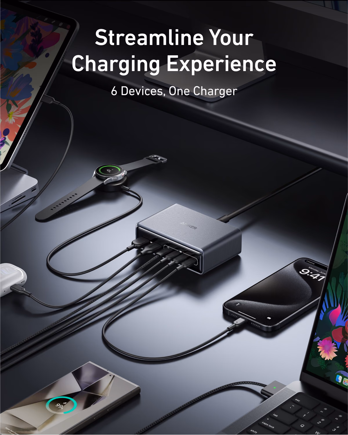 Custom Anker Prime Charger (200W, 6 Ports, GaN) custom logo decoration