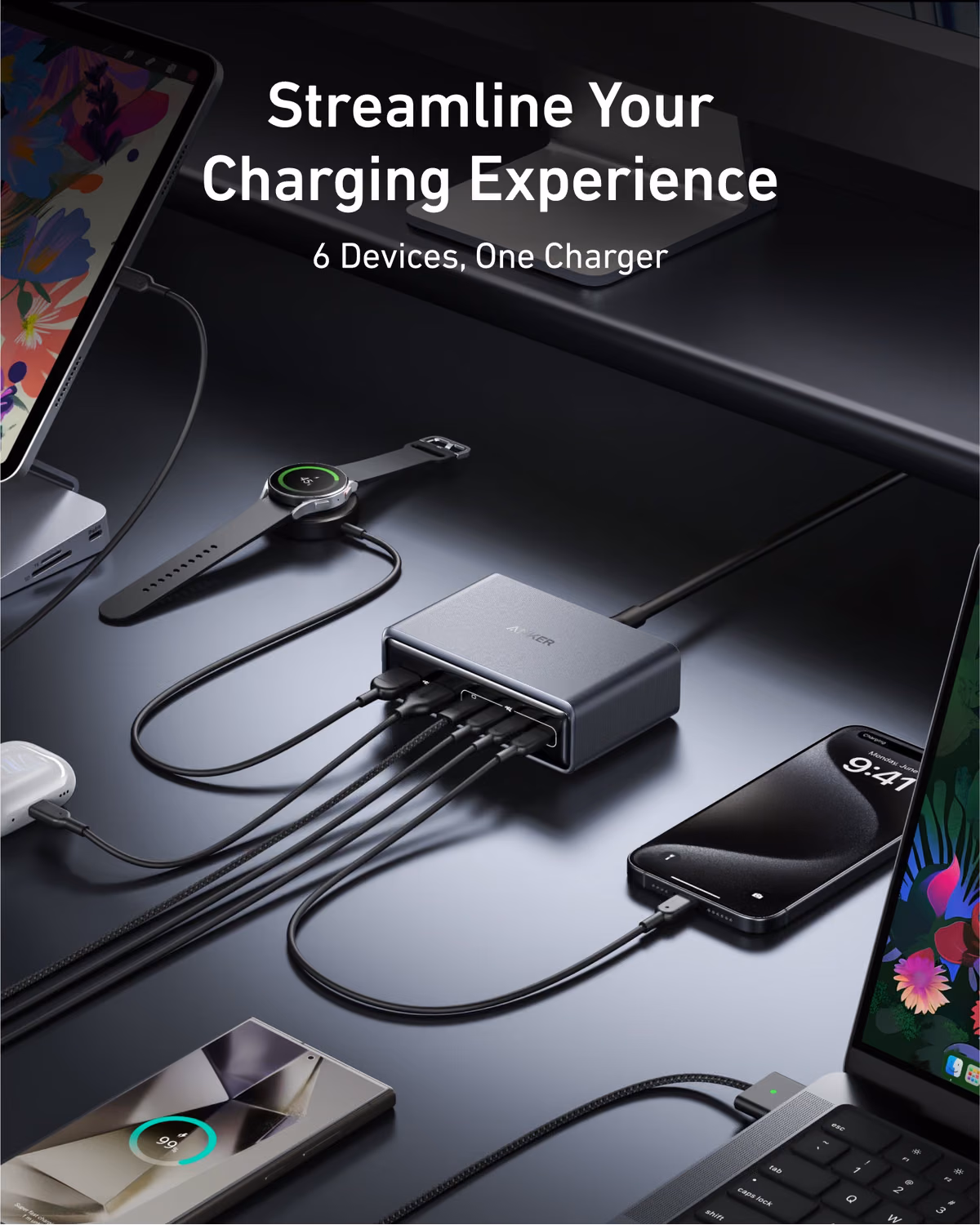 Custom Anker Prime Charger (200W, 6 Ports, GaN) custom logo decoration