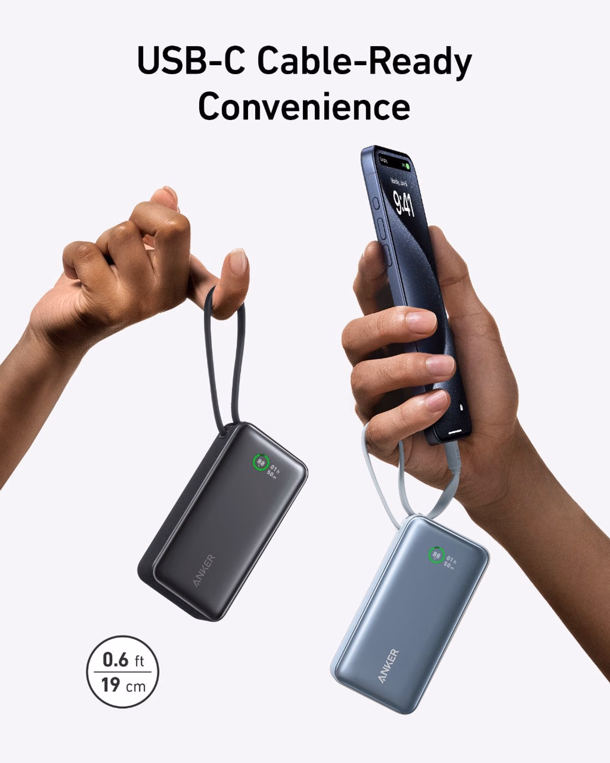 Custom Anker Nano Power Bank (30W, Built-In USB-C Cable) custom logo decoration
