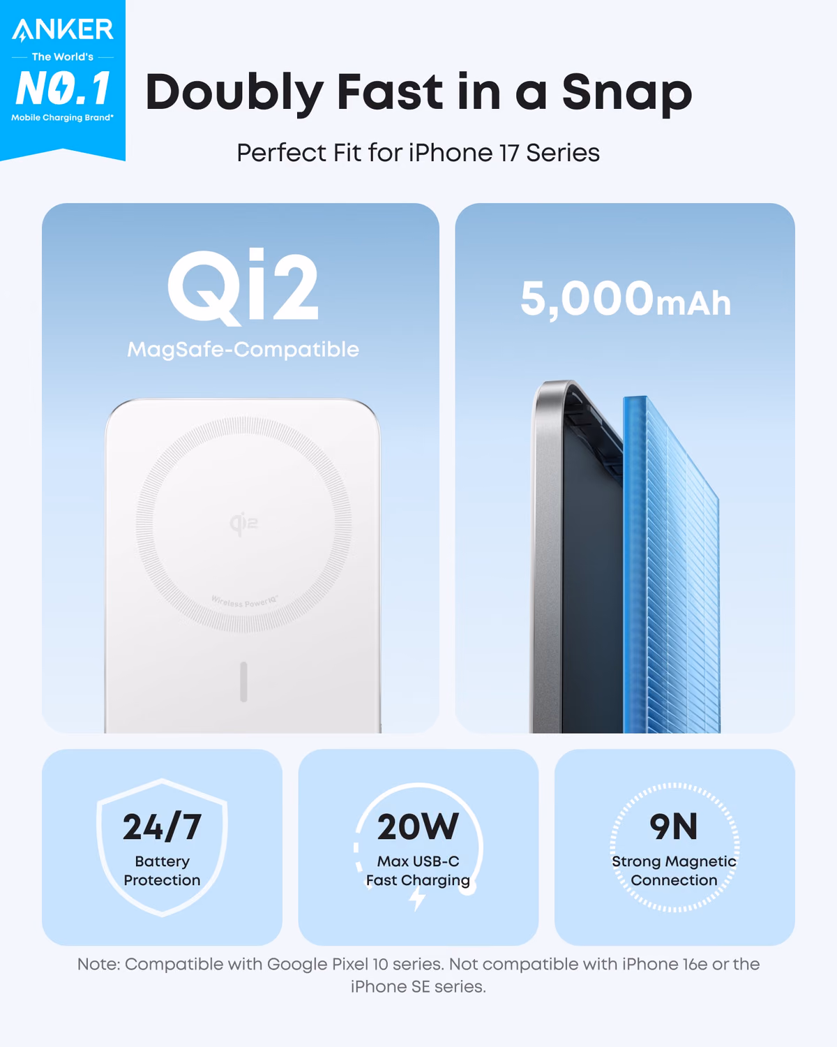 Custom Anker Nano Power Bank (5K, MagGo, Slim) custom logo decoration