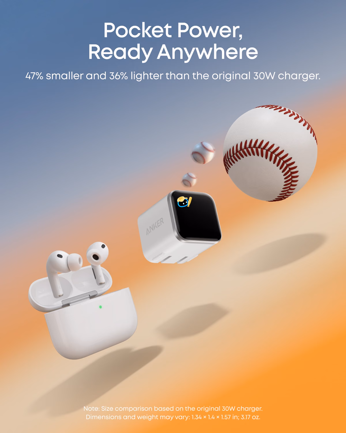 Custom Anker Nano Charger (45W, Smart Display, 180° Foldable) custom logo decoration
