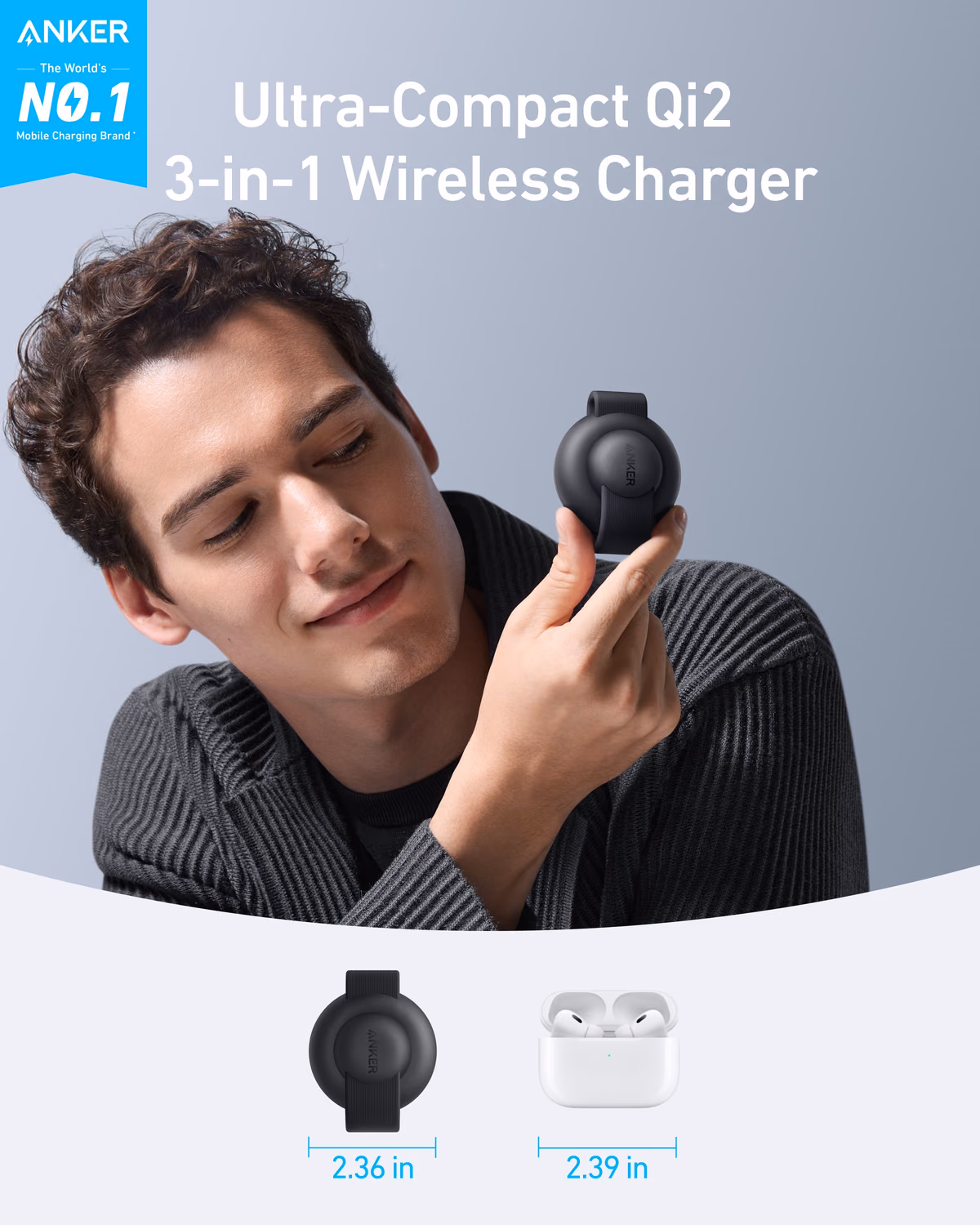 Custom Anker MagGo Wireless Charging Station (3-in-1, Foldable Pad) custom logo decoration