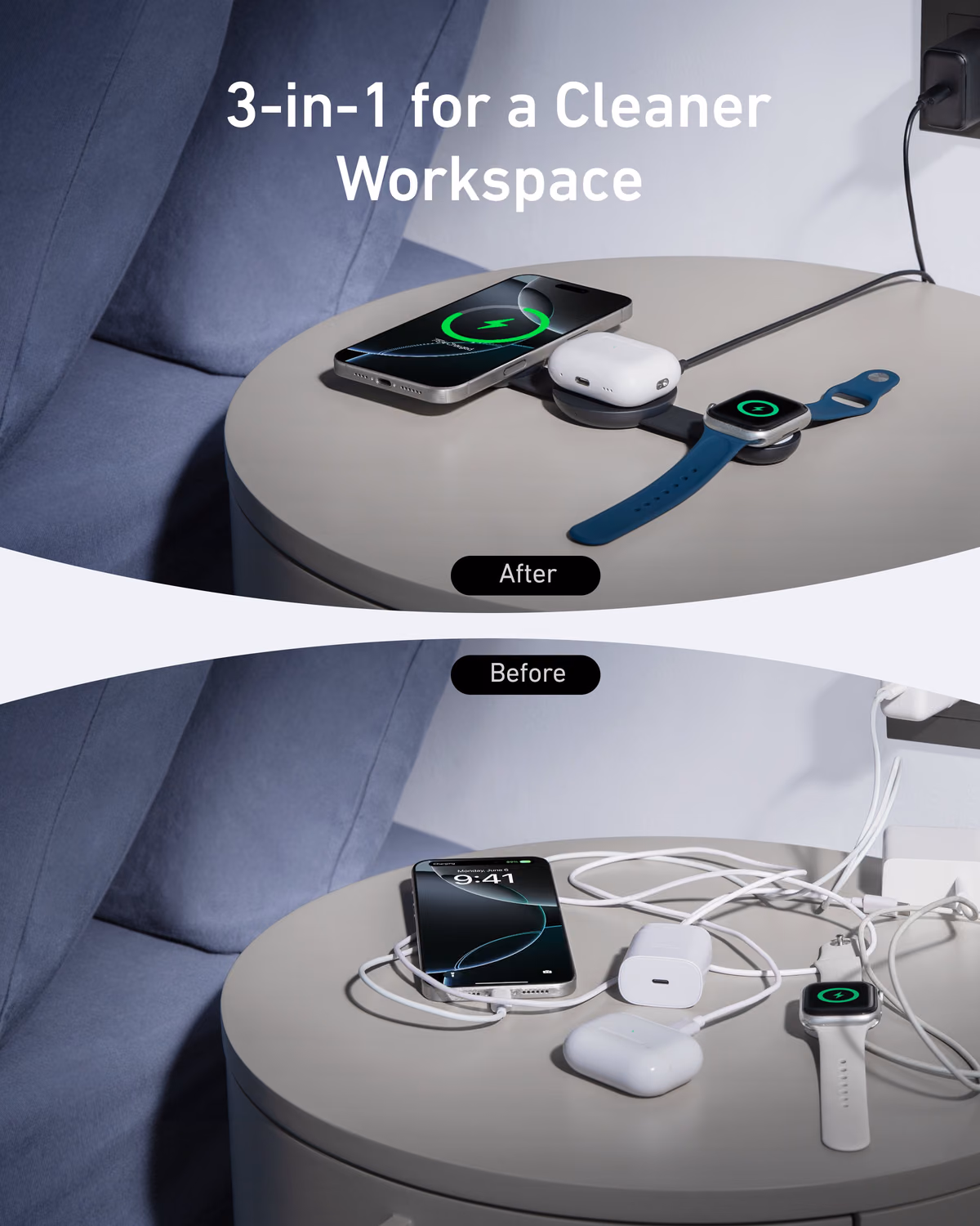 Custom Anker MagGo Wireless Charging Station (3-in-1, Foldable Pad) custom logo decoration